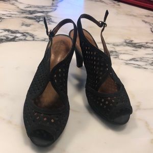 Clark’s Black Peep Toe Slingback Heel
